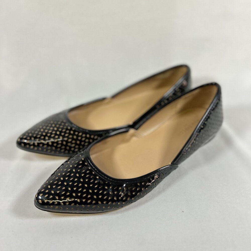 Ann Taylor black patent leather slip-0n woman's size 9m